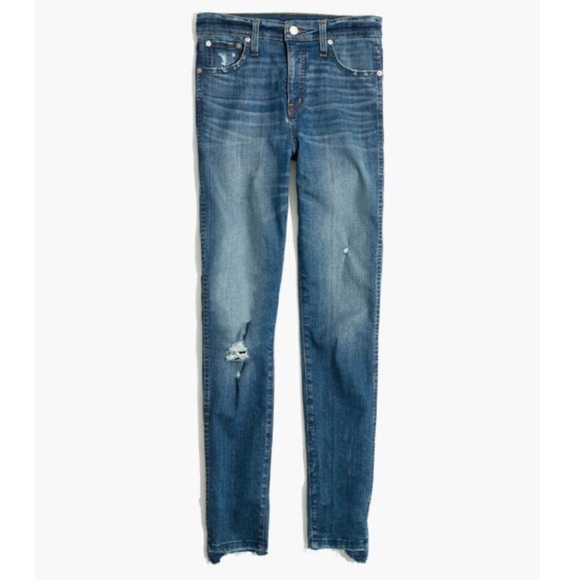 Madewell 10” High-Rise Skinny Jeans: Drop Step-Hem | Everton wash | size: 27 - Picture 6 of 15